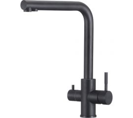 Смеситель для кухни с каналом для питьевой воды OLIVES balear черный, нержавеющая сталь 13450BLB 