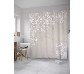 Штора (занавеска) для ванной JoyArty ""Веточки в бутах"" из сатена, 180х200 см с крючками, sc_27898 