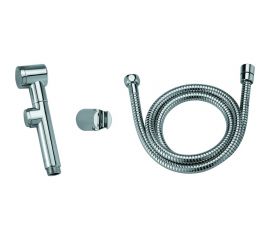 Душевой гигиенический комплект лейка с кнопкой, шланг 1200 мм, фиксированный держатель для душевой лейки, хром SM1357AA 