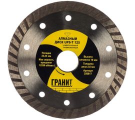Диск алмазный универсальный UPS-T (125х22.2х2.0 мм) ГРАНИТ 250817 