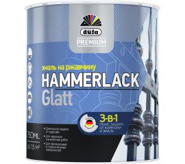 Эмаль на ржавчину Dufa Premium HAMMERLACK гладкая, RAL 6005 зеленый мох 750 мл Н0000006417 