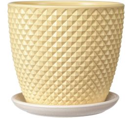 Горшок ООО КОМПОЗИТ Грань желтый бутон №3. КБ-Б3-217-02 