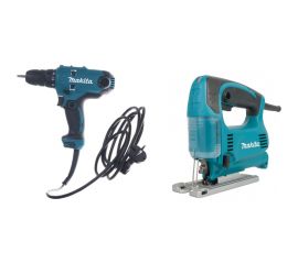 Набор электроинструментов Makita DK0166: дрель-шуруповерт DF0300 + лобзик 4329 