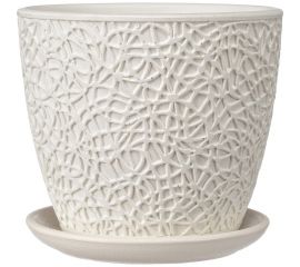 Горшок ООО КОМПОЗИТ Паутинка белый бутон №3. КБ-Б3-178-03 