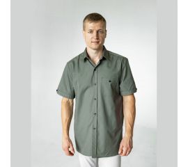 Мужская рубашка с коротким рукавом Текстиль М Меркури, серый SH_GREYM/43 