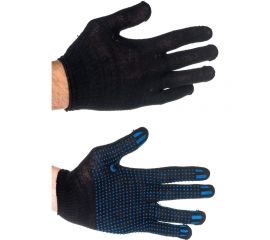 Трикотажные перчатки с ПВХ БЕРТА черные, 1 пара 100ч/1 