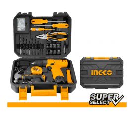 Дрель-шуруповерт INGCO 12В с набором ручного инструмента, 81 предмет HKTHP10811 