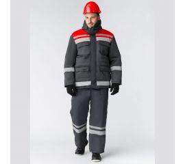 Зимний костюм Факел Горизонт-Люкс брюки, темно-серый/красный, 52-54, рост 170-176 87472660.007 