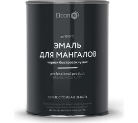 Термостойкая эмаль для мангалов Elcon max therm черная, 1000 градусов, 0,8 кг 00-00462674 
