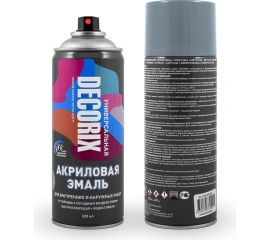 Аэрозольная акриловая эмаль Decorix (универсальная; серый; 520 мл) 0101-22 DX 