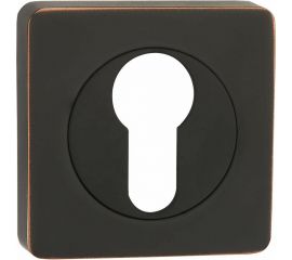 Квадратная накладка РЕНЦ на цилиндр, черная бронза с патиной ET 02 ABB 