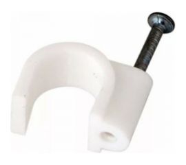 Круглый крепеж кабеля REXANT 14 мм, белый 50шт 07-4014 