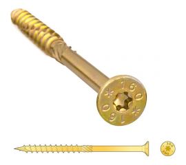 Шуруп Rusconnect CS 08080 с/нарез. д/дерева, потай 8х80 100 шт. Желтый цинк 310808 