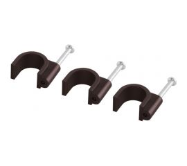 Круглая пластиковая скоба TDM 8 мм, венге, 50 шт. SQ0514-0083 