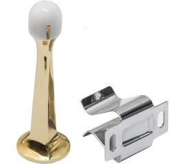 Дверной настенный ограничитель с фиксатором RENZ латунь блестящая DS 76 PB 