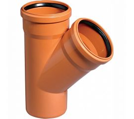 Двухраструбный тройник для наружной канализации Ostendorf 45 градусов 160 222300 