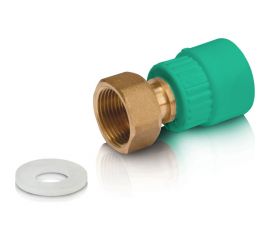 Муфта с накидной гайкой Blue Ocean с внутренней резьбой, 20х1/2, полипропиленовая, зеленая PPRF/CA-FTNB G 