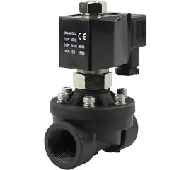 Электромагнитный клапан DN.ru VS2W-503N-NC Ду15 Ру7 пластик резьба 1/2 НЗ NBR 220B D130-01263 