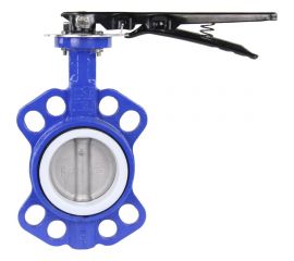 Повротный затвор DN.ru WCB-316L-PTFE Ду80 Ру16, углеродистая сталь, PTFE, с ручкой D050-02417 