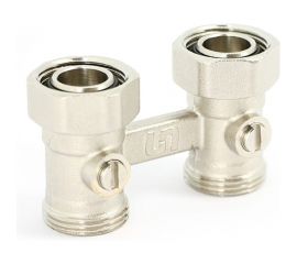 Прямой узел Uni-Fitt НВ 3/4""ЕК х 3/4""ЕК радиаторный, со встроенными кранами, 2-трубная система 192N3300 