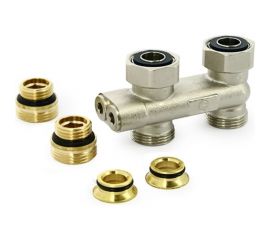 Прямой узел Uni-Fitt перекрёстный, НВ 3/4"" х 3/4""ЕК, радиаторный, с вентилями, ниппелями и адаптерами 196N3011 