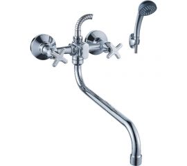 Универсальный смеситель Эверест с круглым изливом и переключателем для душа B24-350 