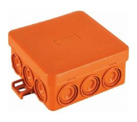 Огнестойкая коробка Экопласт JBL085 E110, о/п 85х85х38, 12 выходов, IP55, 4P, цвет оранжевый 43765HF 