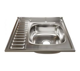 Мойка mixline 60х60х16 см, 0.6, правый выпуск 3 1/2, с сифоном 528015 