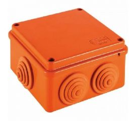 Огнестойкая коробка Экопласт JBS100 E110, о/п 100х100х55, 6 выходов, IP55, 6P, цвет оранжевый 43117HF 