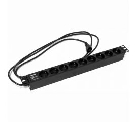 Блок розеток для 19"" шкафов Hyperline горизонтальный, 9 розеток Schuko, 397068 