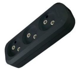 Розеточная колодка TDM 3 гнезда, 2П, б/з, 10А, 250В, черная SQ1806-0110 