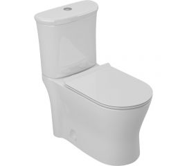 Унитаз-компакт SmartSant смарт-лайф арматура 2-режим. styron, сиденье дюропласт с микролифтом, быстросъемное, универсальный выпуск, душевой смыв, белый VT1601W 