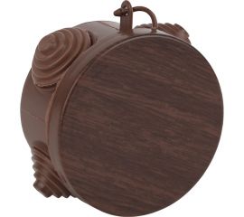 Распаечная коробка ЭРА открытой установки КОР дуб 65х40мм с гермовводами 4 вх. IP54 Б0043232 