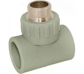 Комбинированный тройник ПОЛИТЭК 20x1/2 с наружной резьбой PPRC серый 9510002012С 