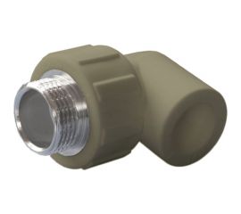 Угольник комбинированный ПОЛИТЭК 20x1/2 нар. р. PPRC (СЕРЫЕ) 9410002012С 