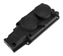Двухместная штепсельная розетка PROCONNECT влагозащищенная 2P+PE 230V, 16 А, IP44 каучук 111-112-4 