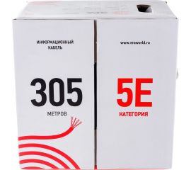 Кабель ЭРА витая пара U/UTP 2x2x24AWG Cat5e CU PVC 305м Б0044428 