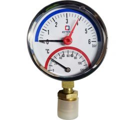 Термо-манометр радиального подключения 1/4" до 6 бар СТМ CTM14R06 