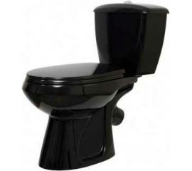 Унитаз-компакт Оскольская керамика ЭЛИССА косой выпуск, 1 режим, сиденье ПП, черный 419191 