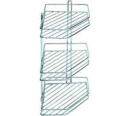 Полка для ванной комнаты Аквалиния угловая, 3-х ярусная 08.Х-004 