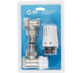 Комплект кранов для радиаторов AV Engineering 1/2" угловой AVE144112 