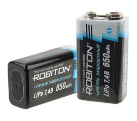 Аккумулятор ROBITON LIR9V650 "Крона" 7.4В 650мАч с защитой 16393 