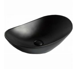 Керамическая накладная раковина BelBagno чёрная матовая BB1404-H301 