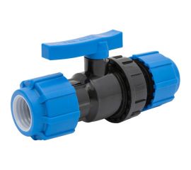 Шаровой компрессионный кран ПОЛИТЭК разъемный d 20 ТПК-АКВА, 555220020 