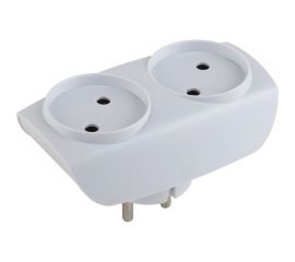 Тройник ЭРА SP-2-W 2гн, без заземления белый C0045520 