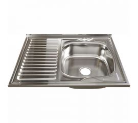 Мойка mixline 60х80х16 см, 0.6, правый выпуск 3 1/2, с сифоном 528017 