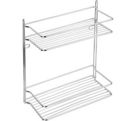 Полка для ванной комнаты и кухни Fora Atemia прямая, двойная KOR-2001 