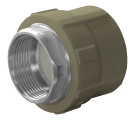 Комбинированная муфта ПОЛИТЭК 63x2 с внутр. р. (под ключ) PPRC, серый 9100006302С 