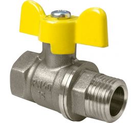 Шаровой кран для газа VALFEX 1/2"" ВР/НР бабочка, латунный никелированный 11Б27фтМ VF.278.NB3.012.Bir 