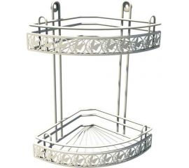 Полка для ванной Юнитрейд-Орел угловая АЖУР 2-х ярусная, радиальная, глубокая 01.11.012.01.01.9016.01 